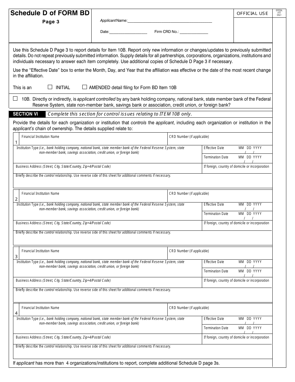 Form BD (SEC Form 1490) Uniform Application for Broker-Dealer Registration, Page 15