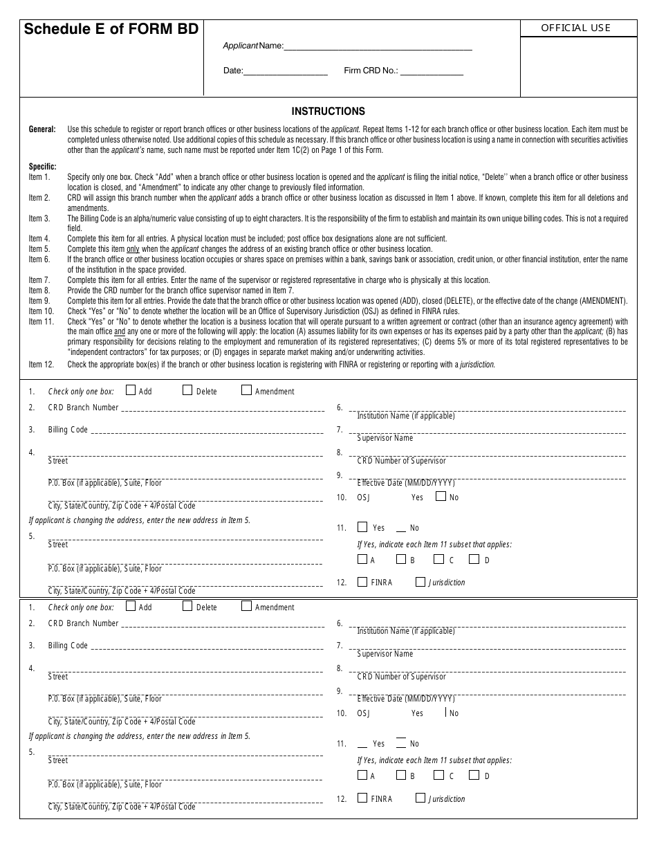 Form BD (SEC Form 1490) Uniform Application for Broker-Dealer Registration, Page 16