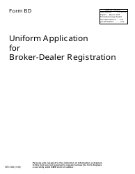 Form BD (SEC Form 1490) Uniform Application for Broker-Dealer Registration