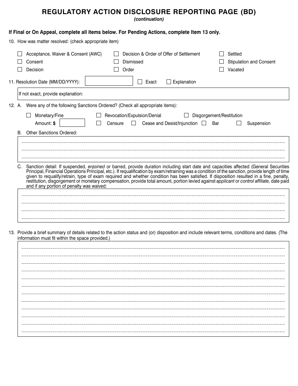 Form BD (SEC Form 1490) Uniform Application for Broker-Dealer Registration, Page 21
