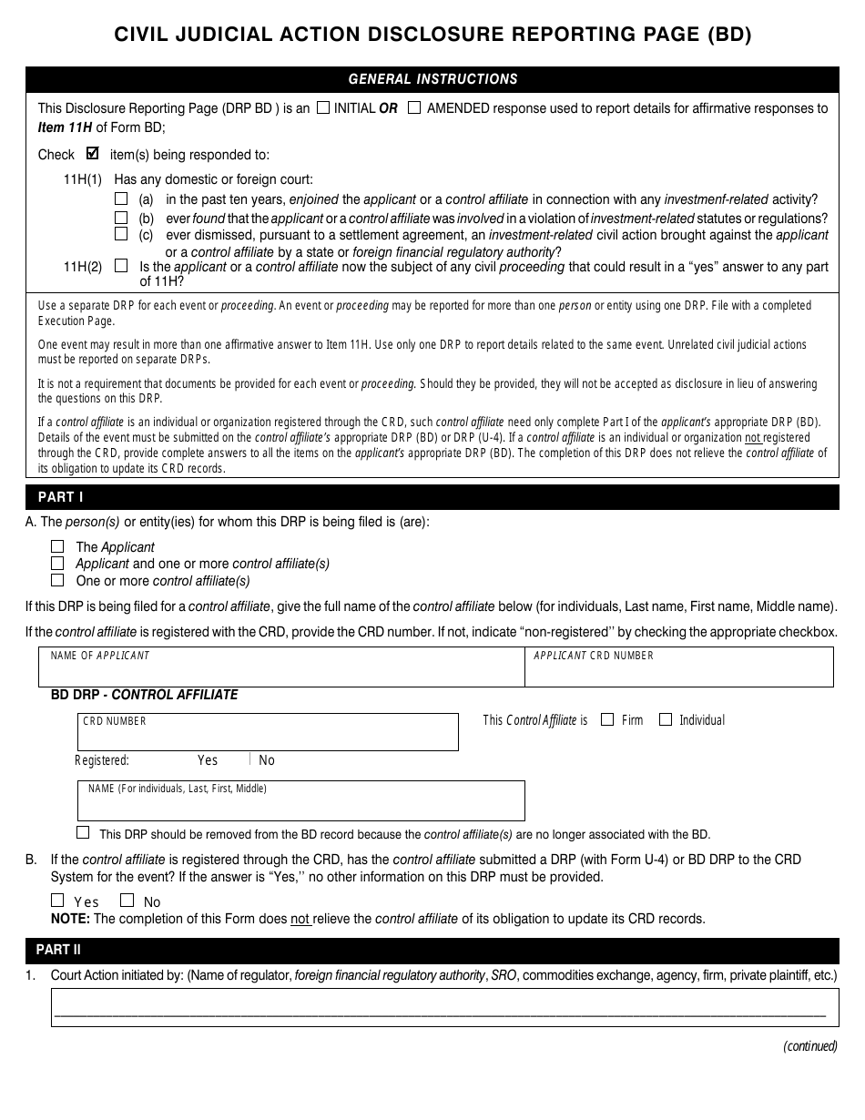 Form BD (SEC Form 1490) Uniform Application for Broker-Dealer Registration, Page 22