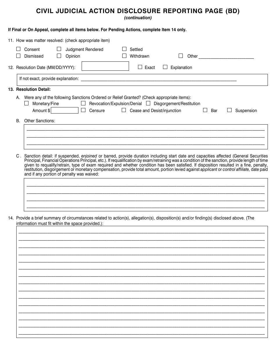 Form BD (SEC Form 1490) Uniform Application for Broker-Dealer Registration, Page 24