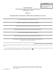 Document preview: Form F-7 (SEC Form 2289) Registration Statement Under the Securities Act of 1933 for Securities of Certain Canadian Issuers Offered for Cash Upon the Exercise of Rights Granted to Existing Security Holders