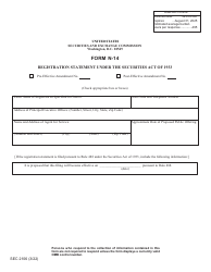 Form N-14 (SEC Form 2106) Registration Statement Under the Securities Act of 1933, Page 2