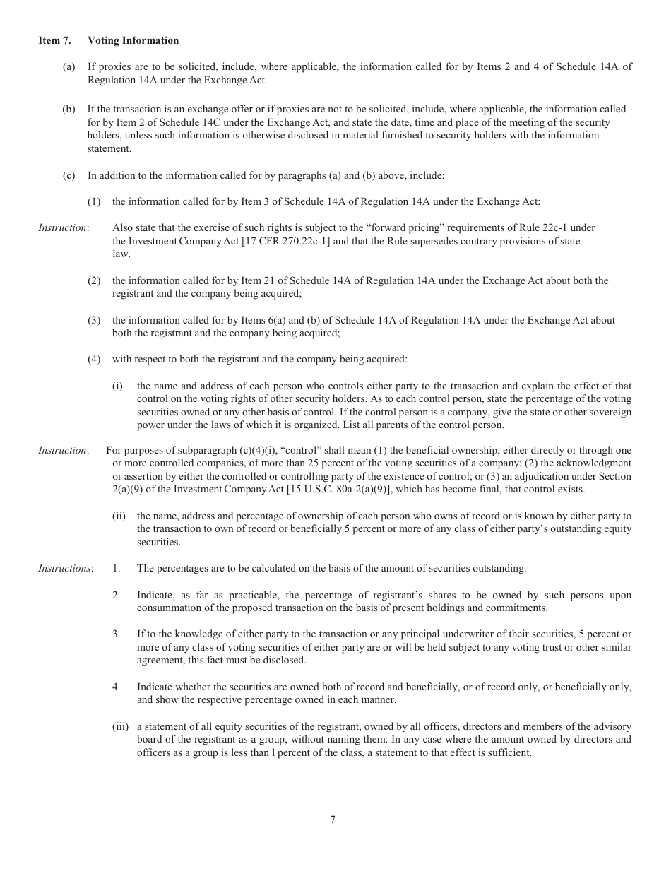Form N-14 (SEC Form 2106) Registration Statement Under the Securities Act of 1933, Page 9
