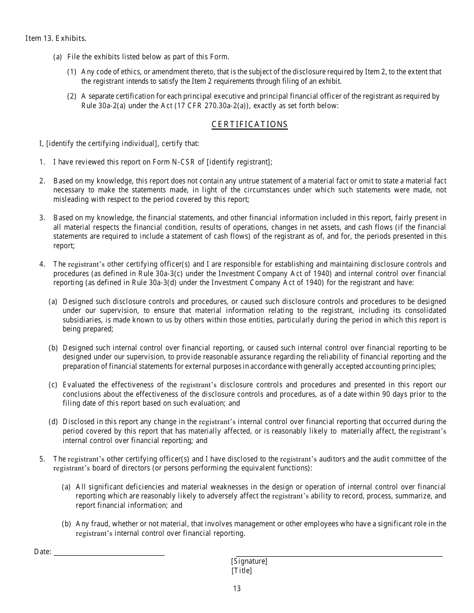 Form N-CSR (SEC Form 2569) Download Printable PDF or Fill Online ...