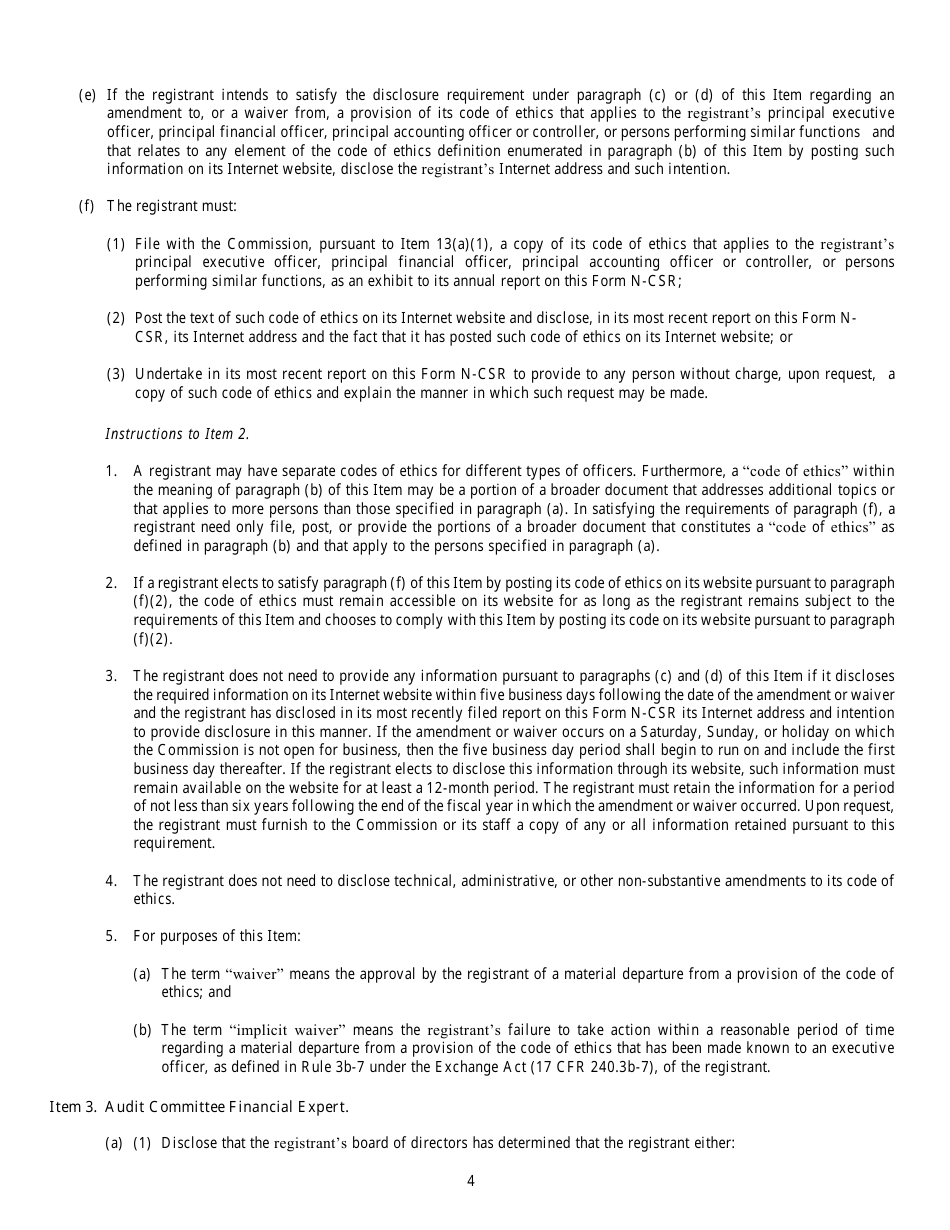 Form N-CSR (SEC Form 2569) Certified Shareholder Report of Registered Management Investment Companies, Page 5