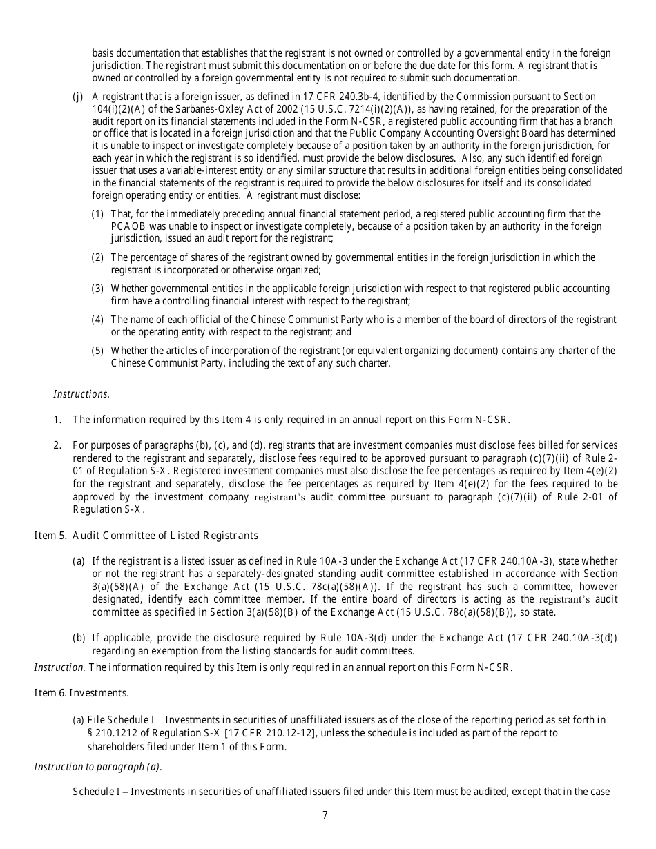 Form N-CSR (SEC Form 2569) Certified Shareholder Report of Registered Management Investment Companies, Page 8