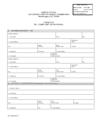 Document preview: Form TCR (SEC Form 2850) Tip, Complaint or Referral
