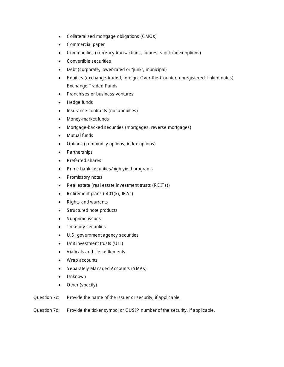 Form TCR (SEC Form 2850) Tip, Complaint or Referral, Page 13