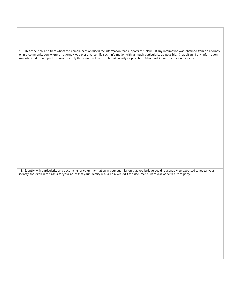 Form TCR (SEC Form 2850) Tip, Complaint or Referral, Page 4