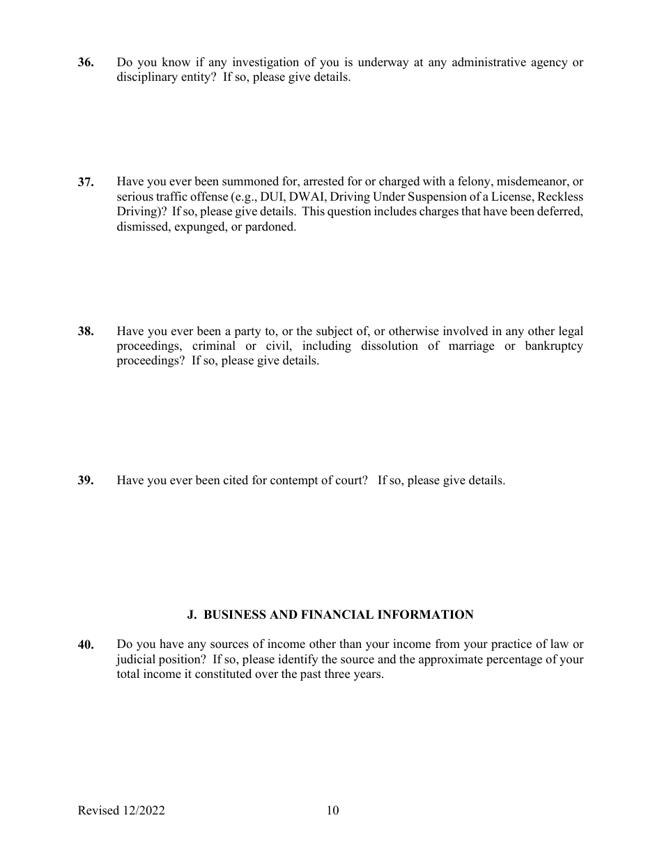 Application for Colorado State Court Judgeship - Colorado, Page 10