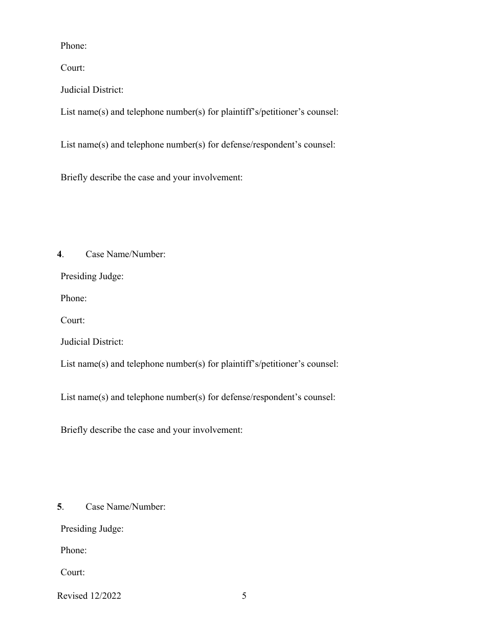 Application for Colorado State Court Judgeship - Colorado, Page 5