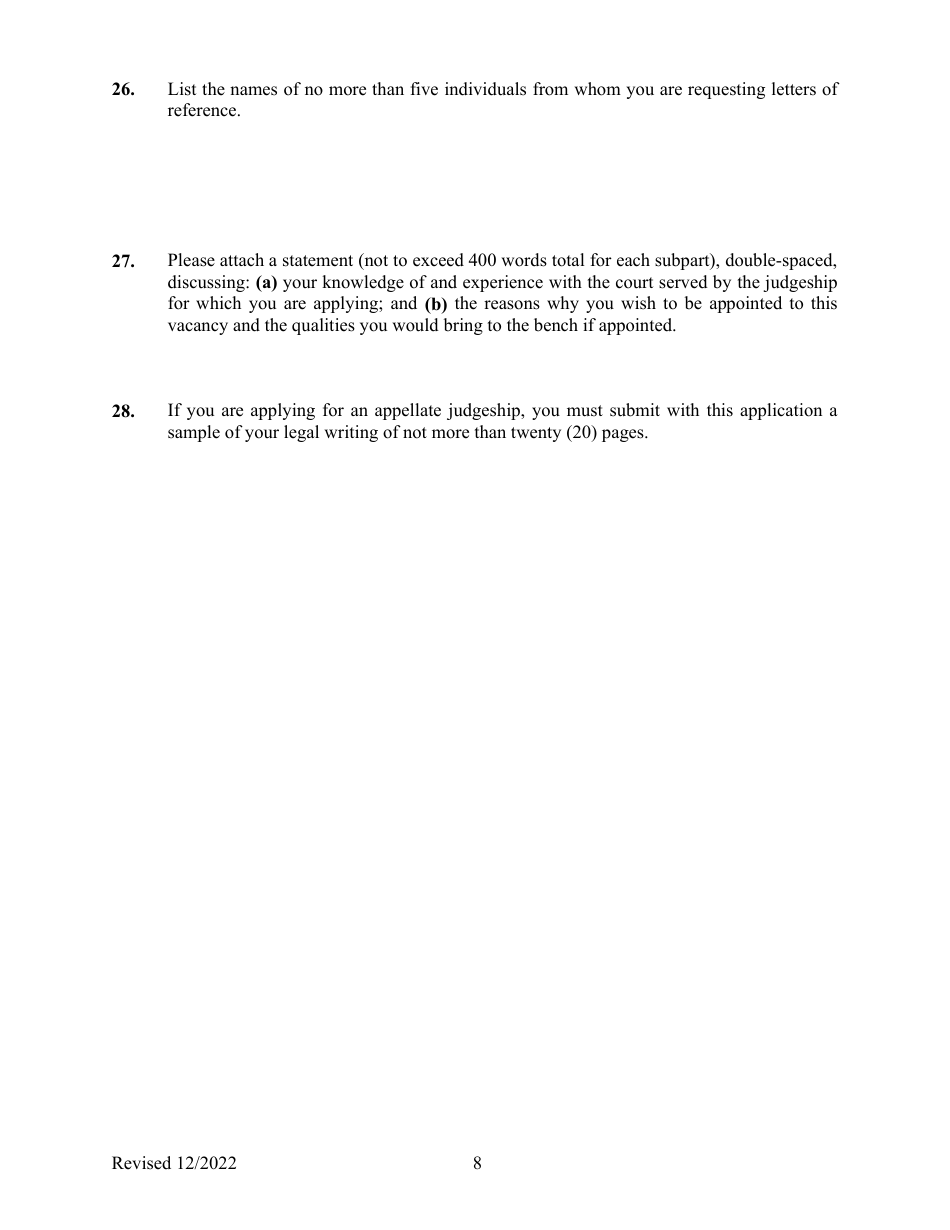 Application for Colorado State Court Judgeship - Colorado, Page 8