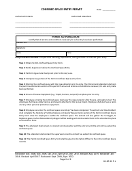 Confined Space Entry Permit - Iowa, Page 2