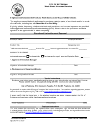 Document preview: Work Boots Voucher/Invoice - City of Petaluma, California