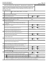 Document preview: Form SSA-16 Application for Disability Insurance Benefits