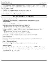 Document preview: Form SSA-711 Request for Deceased Individual's Social Security Record