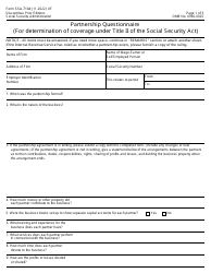 Document preview: Form SSA-7104 Partnership Questionnaire