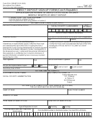 Document preview: Form SSA-1199-OP13 Direct Deposit Sign-Up Form (Czech Republic)