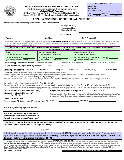 Form MDA E-34B - Fill Out, Sign Online and Download Printable PDF ...