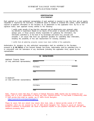 Vermont Salvage Yard Permit Application Form - Vermont, Page 3