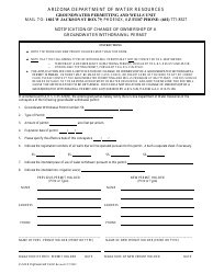 Form 45-520 Notification of Change of Ownership of a Groundwater Withdrawal Permit - Arizona