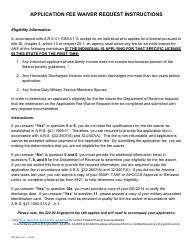 Document preview: Form DPS802-03144 Application Fee Waiver Request - Arizona