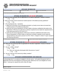 Form DPS802-03144 Application Fee Waiver Request - Arizona, Page 2