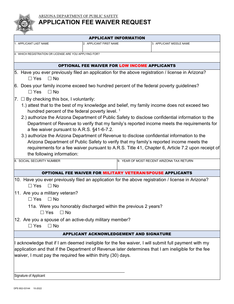 Form Dps802 03144 Fill Out Sign Online And Download Fillable Pdf Arizona Templateroller 3725