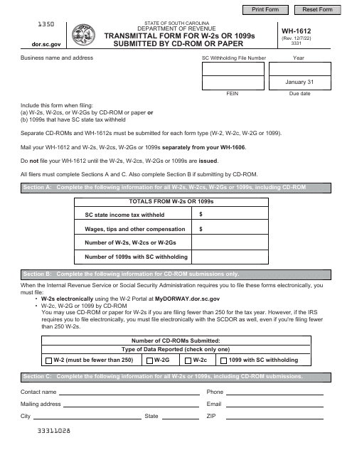 Form WH-1612  Printable Pdf