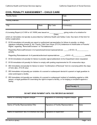 Document preview: Form LIC421CC Civil Penalty Assessment - Child Care - California