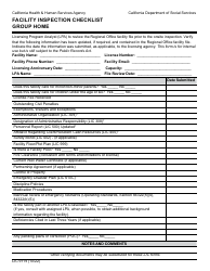 Document preview: Form LIC9119 Facility Inspection Checklist Group Home - California
