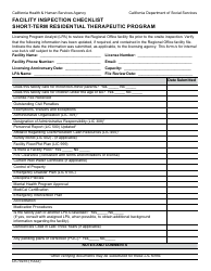 Document preview: Form LIC9235 Facility Inspection Checklist Short-Term Residential Therapeutic Program - California