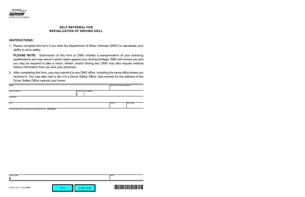 Form DS699 A  Printable Pdf