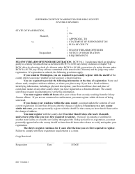 Document preview: Appendix L Felony Firearm Offender Notice of Registration Requirements - King County, Washington