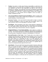 Addendum to Court Order and Trust Document - King County, Washington, Page 2