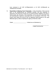 Addendum to Court Order and Trust Document - King County, Washington, Page 3