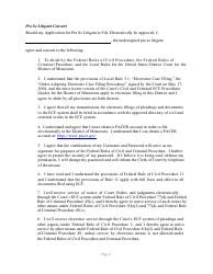 Application for Pro Se Litigant to File Electronically - Minnesota, Page 2