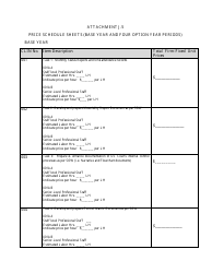 Attachment J.5 Price Schedule Sheets (Base Year and Four Option Year Periods) - Washington, D.C.