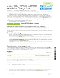 Form HCA50-0563 Pebb Premium Surcharge Attestation Change Form - Washington