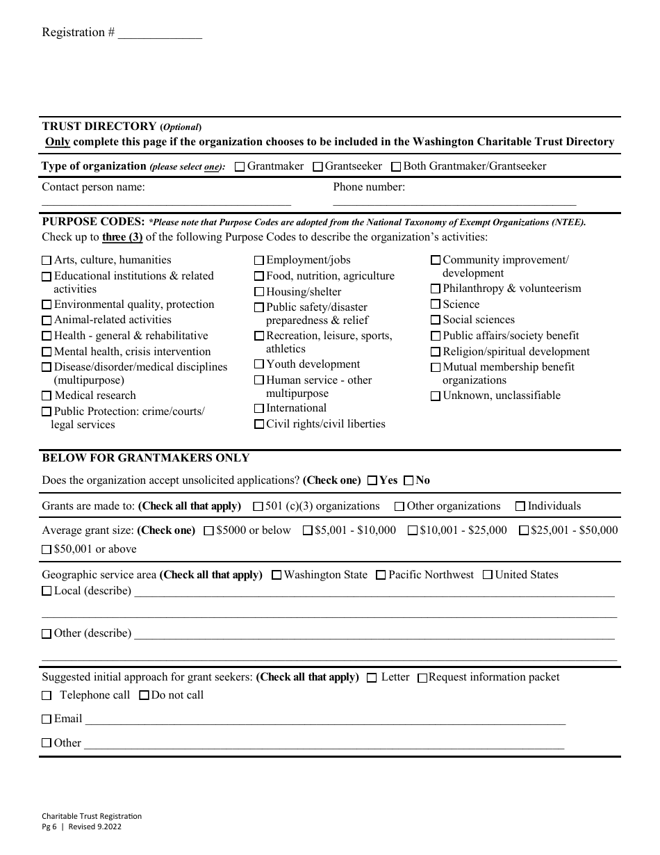 Charitable Trust Initial Registration - Washington, Page 10
