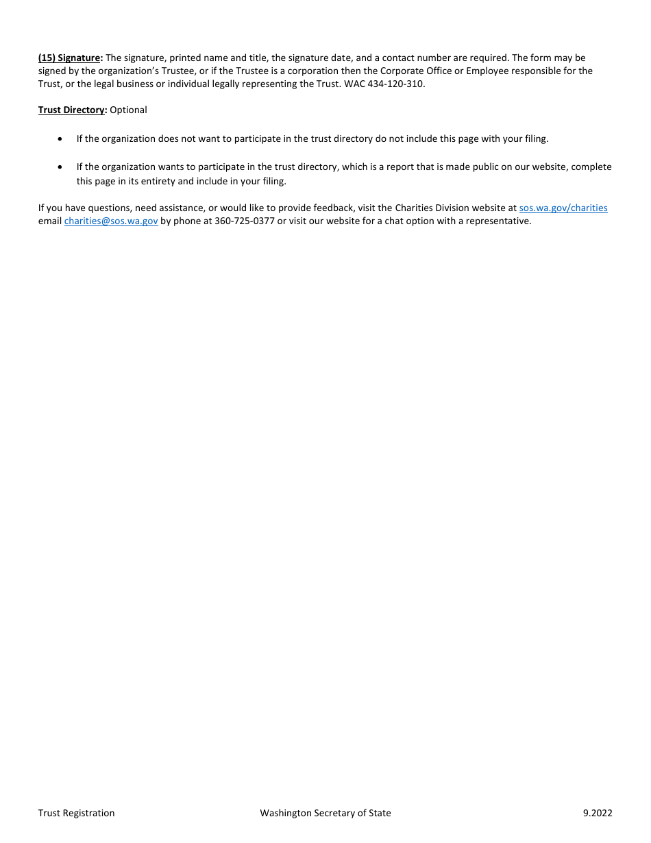 Charitable Trust Initial Registration - Washington, Page 4
