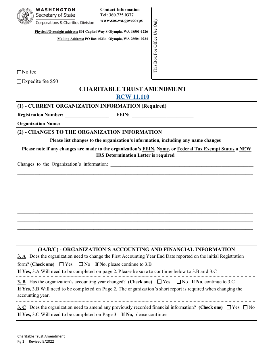 Charitable Trust Amendment - Washington, Page 3
