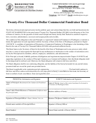 Document preview: Twenty-Five Thousand Dollar Commercial Fundraiser Bond - Washington
