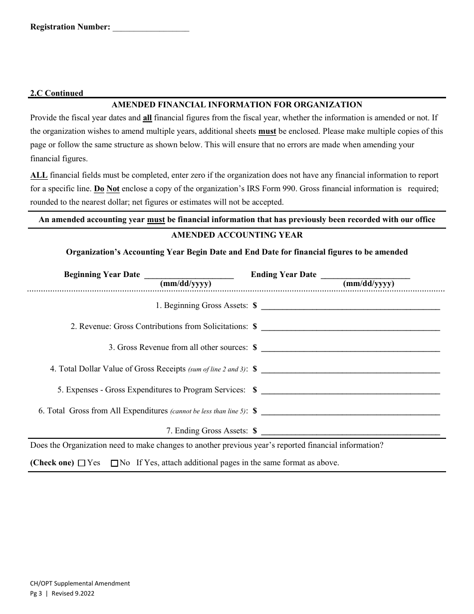 Haritable Organization and Chartiable Optional Supplemental Amendment - Washington, Page 3