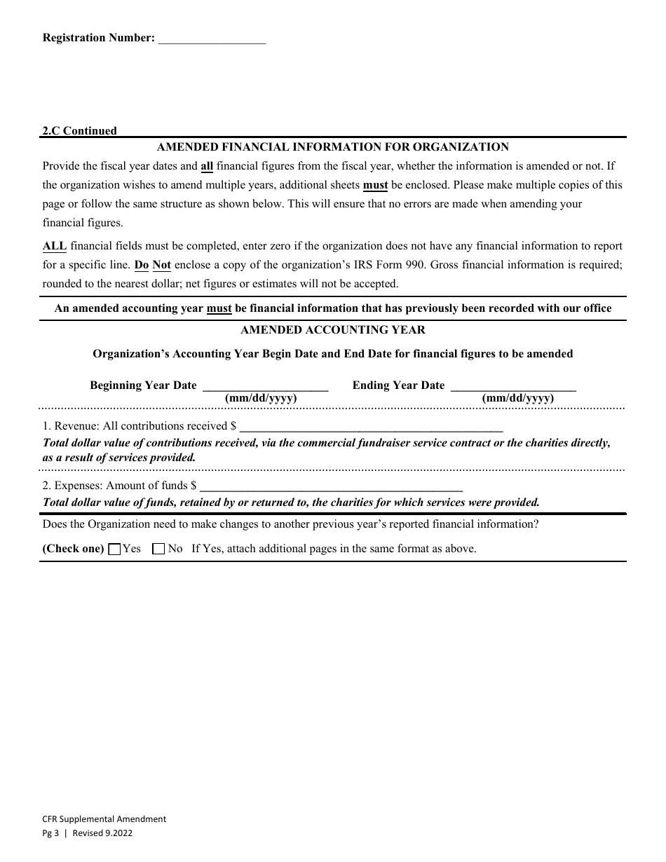 Commercial Fundraiser Supplemental Amendment - Washington, Page 3