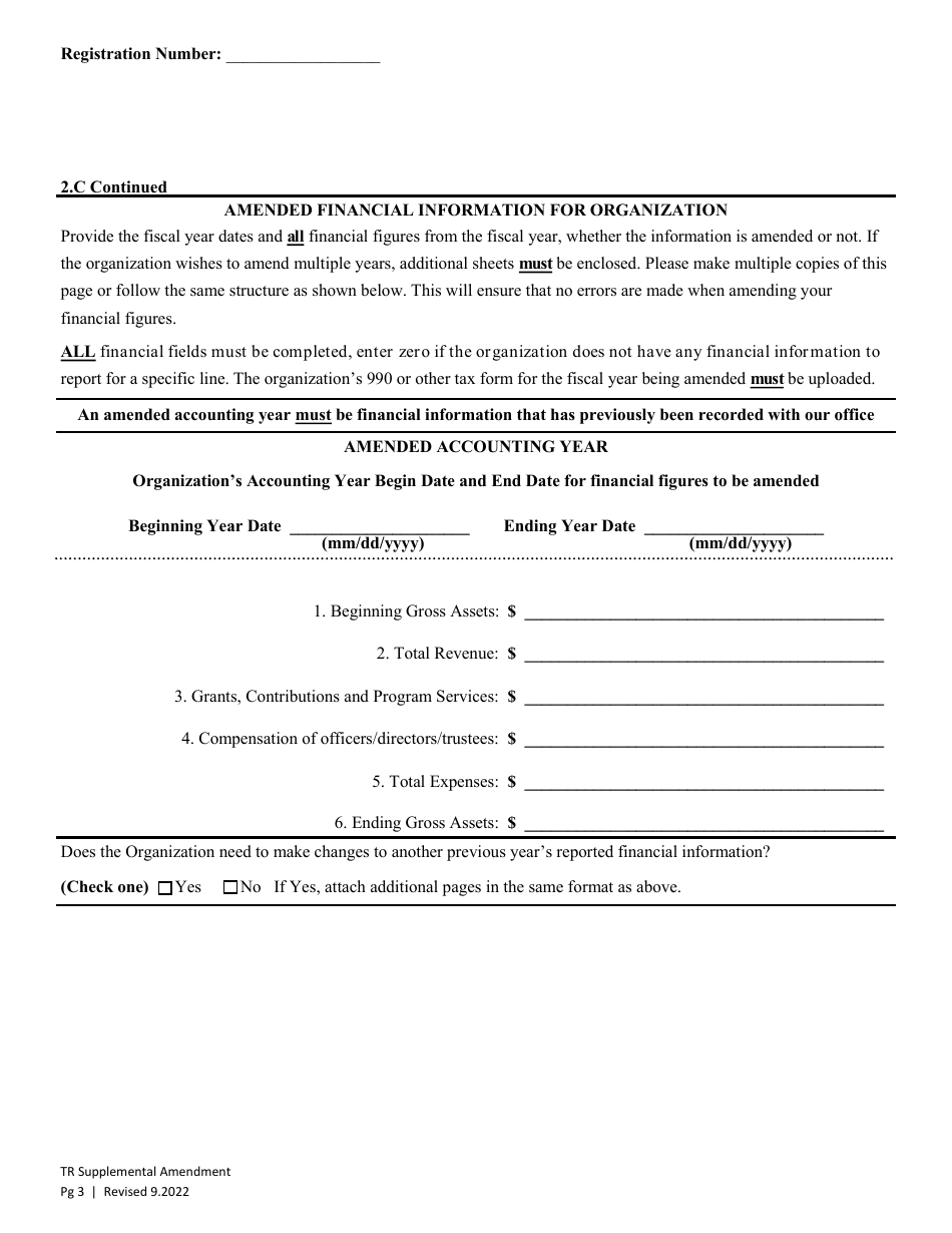 Charitable Trust Supplemental Amendment - Washington, Page 3