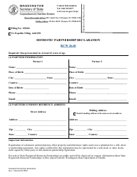 Domestic Partnership Declaration - Washington, Page 2