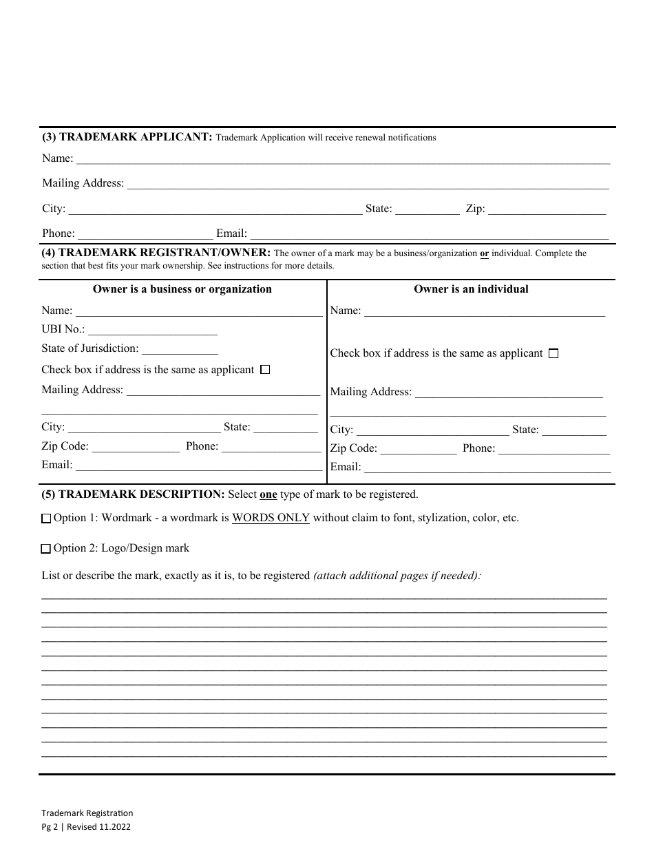 Trademark Registration - Washington, Page 4